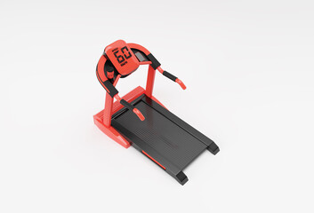 3d Rendering Treadmill or Running Machine on white Background