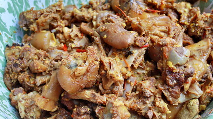 Dish of mutton leg, which is cooked with a delicious and savory spicy soy sauce