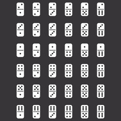 Domino icon set on grey background 