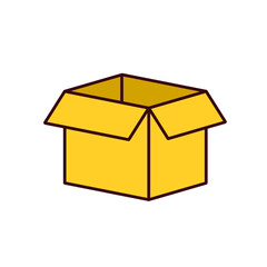 Open box RBG color icon. Post service. Thin line vector illustration.