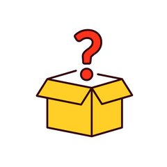 Open Question box RBG color icon. Post service. Thin line vector illustration.