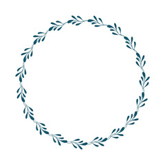 Natural vector frame. Contour linear branch template