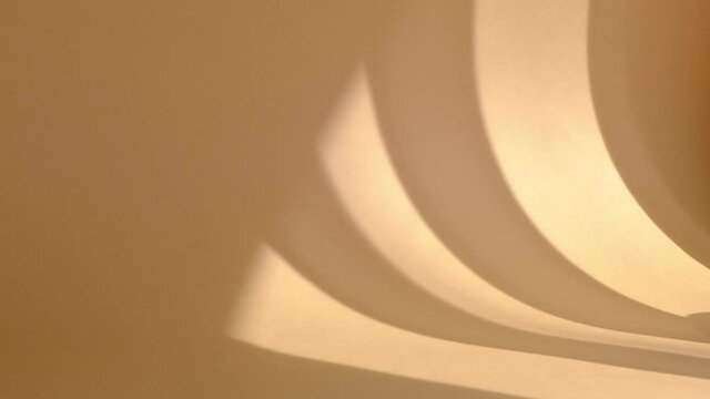 minimalistic screensaver. Morning sun lighting the room, shadow background overlays. beige wall