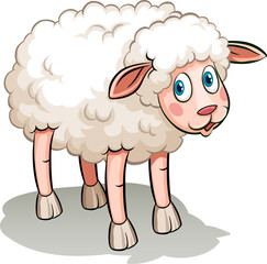 A Cute sheep in cartoon style isolated