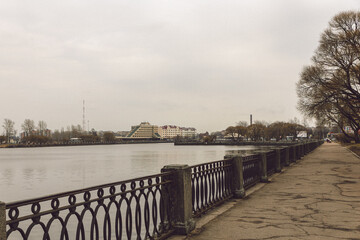 old riverside in the old europe town