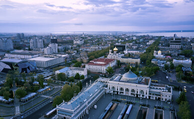 Evening panorama of the center city Odessa Ukrane.