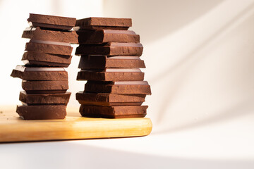 World Chocolate Day on a wooden board with a copy space.