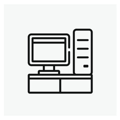 Computer vector icon. Editable stroke. Symbol in Line Art Style for Design, Presentation, Website or Apps Elements, Logo. Pixel vector graphics - Vector