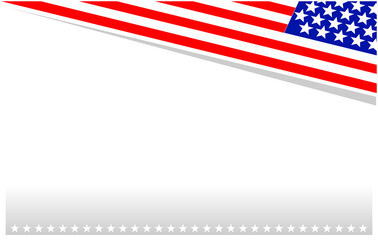 American flag symbols background frame border corner with empty space for your text.	
