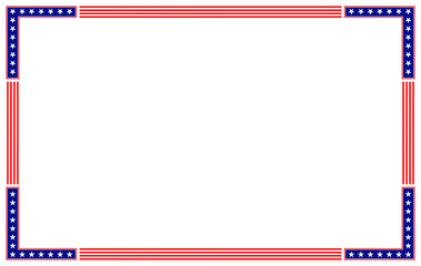 American abstract flag symbols border frame with empty space for your text.	