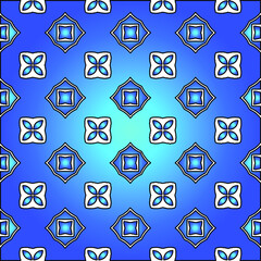 Geometric vector pattern with azure and blue gradient. simple ornament for wallpapers and backgrounds.