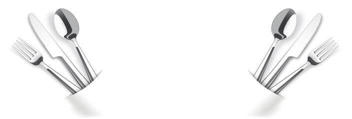 White Convert Napkin Fork Knife Spoon Header