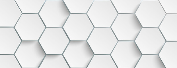 White Hexagon Structure Background Header