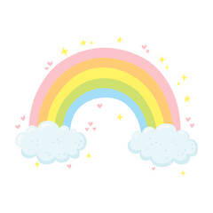 Cute rainbow and clouds 