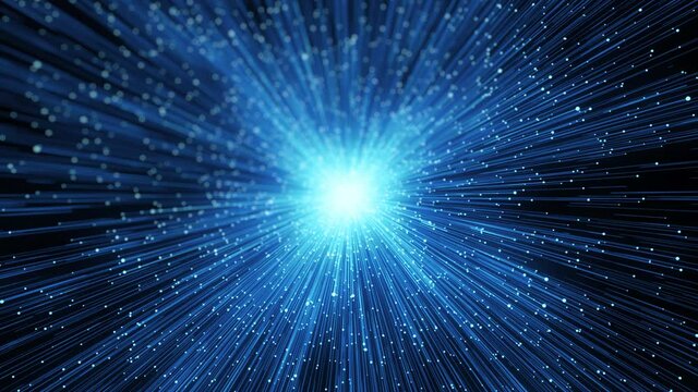 Starburst Particles Fx Background Loop/ 4k animation of an abstract hyperspace shining starburst background moving forward samless looping