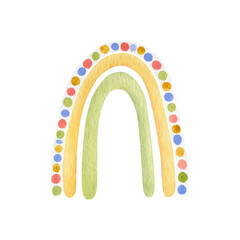 Watercolor rainbow isolated on white background.