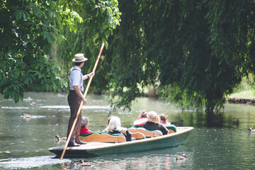 Punting on Avon River, Christchurch, New Zealand