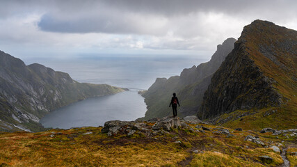 Munkebu trail from Sørvågen, Lofoten, Norway