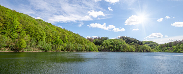 landscape of the lake in the mountains