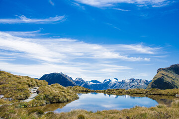 Fototapeta na wymiar Mackinnon Pass on Milford Track, Fiordland National Park, Great Walks, Te Wahipounamu, New Zealand