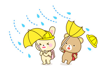 台風のイラスト_子供向け動物