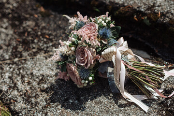 Wedding bouquet flower and stones