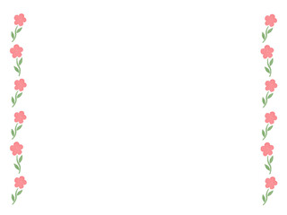 背景素材：水彩風の赤いお花のフレーム・枠