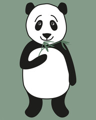 Naklejka premium simple vector cartoon illustration cute panda 