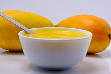 Mango juice or shake in bowl