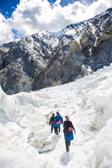 Fototapeta na wymiar Franz Josef - Guided heli-hike glacier, West Coast, New Zealand