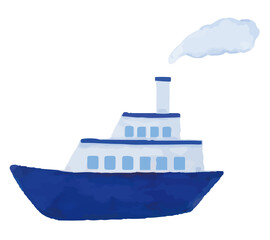 船の水彩イラスト