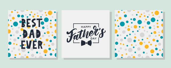 Happy father's day. Best Dad Ever Set Lettering. Banner Sale Brush text pattern vector