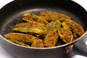 Stuffed bitter gourd or bitter melon dish