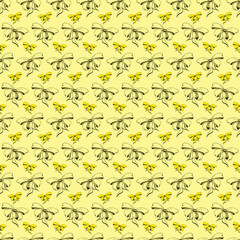 Cute soft romantic bowknots seamless pattern. Pretty flat bows abstract endless texture for fabric, textile, cosmetics, package, stationery, wrapping paper, background. Cheerful festive doodle design.
