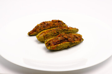Stuffed bitter gourd or bitter melon dish