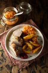 Roasted pork fillet with potato