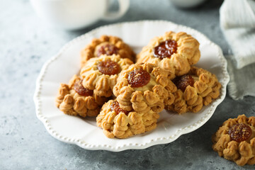 Traditional homemade cookies filled with jam
