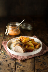 Roasted pork fillet with potato