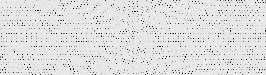 Cybernetic futuristic background. Big data visualization. Black-white Halftones. Matrix glitch. Vector illustration.