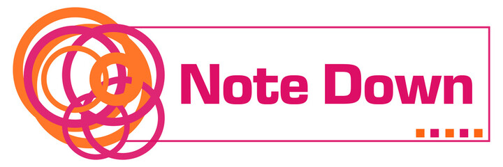 Note Down Pink Orange Random Rings Horizontal Box 