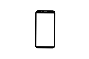 mobile phone with blank white screen, flat style, vector illustration