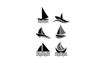 set template yacht logo vector