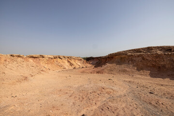 Dry and arid landscape of Sir Bani Yas Island in the Arabian Gulf, Abu Dhabi