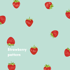 strawberry pattern with mint background