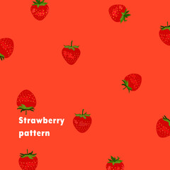strawberry pattern with orange background