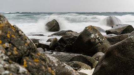 Obraz premium Beach, Eggumsveien, Bøstad, Norway