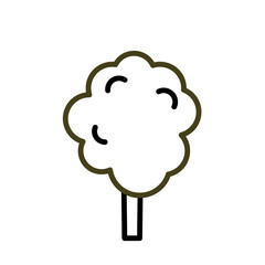 Anime style cartoon sweet food. Cotton candy emoji vector character.