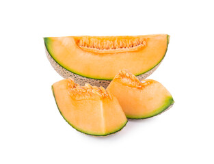 Cantaloupe melon isolated on white background