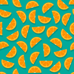 Pattern with orange slices. Vector illustration.