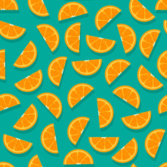 Fototapeta premium Pattern with orange slices. Vector illustration.